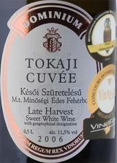 Award winner Pannon Tokaj Cuvee late harvest 2006