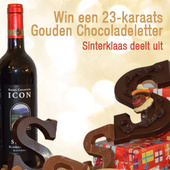 Sinterklaas deelt uit, €10,- extra kassakorting, een chocoladeletter én kans op gratis wijn